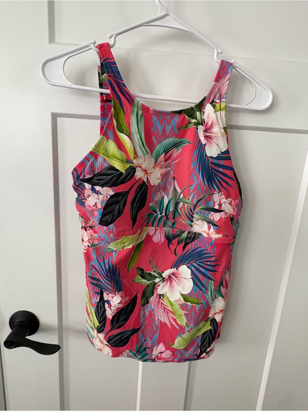 Next by Athena Women's Tankini Swimsuit Top – "Native Palm" Tropical Floral  M